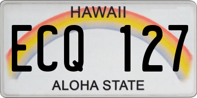 HI license plate ECQ127