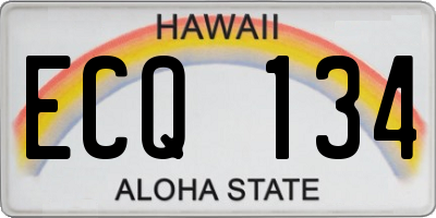 HI license plate ECQ134