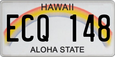 HI license plate ECQ148
