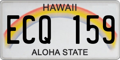 HI license plate ECQ159