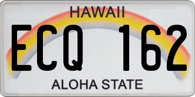 HI license plate ECQ162