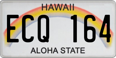 HI license plate ECQ164