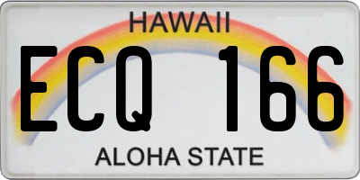 HI license plate ECQ166