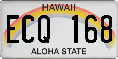 HI license plate ECQ168
