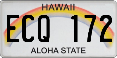 HI license plate ECQ172
