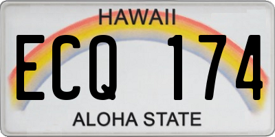 HI license plate ECQ174
