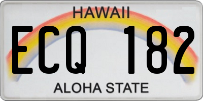 HI license plate ECQ182