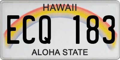 HI license plate ECQ183
