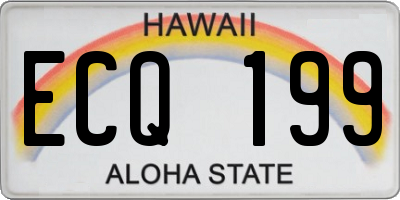 HI license plate ECQ199