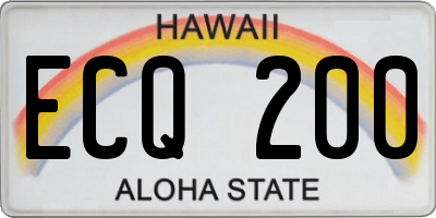 HI license plate ECQ200