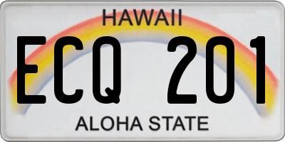 HI license plate ECQ201