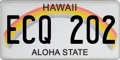 HI license plate ECQ202