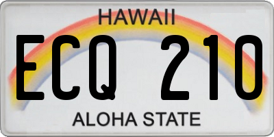HI license plate ECQ210