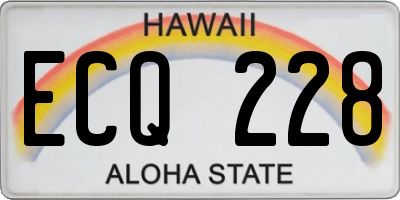 HI license plate ECQ228