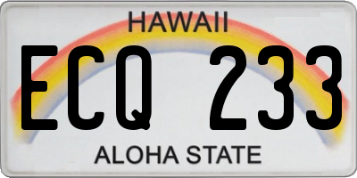 HI license plate ECQ233
