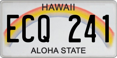 HI license plate ECQ241