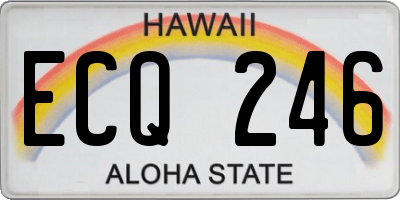 HI license plate ECQ246