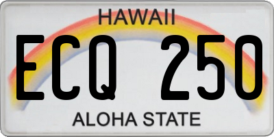 HI license plate ECQ250