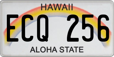 HI license plate ECQ256