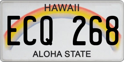 HI license plate ECQ268