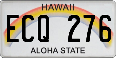 HI license plate ECQ276