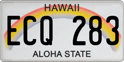 HI license plate ECQ283