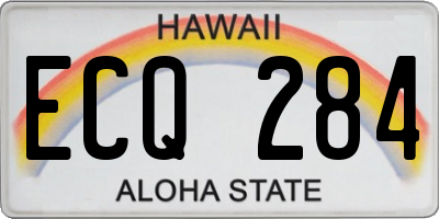 HI license plate ECQ284