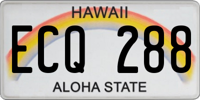 HI license plate ECQ288