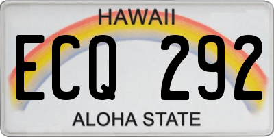 HI license plate ECQ292
