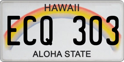 HI license plate ECQ303