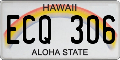 HI license plate ECQ306