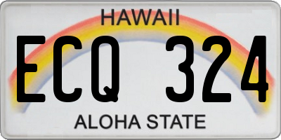 HI license plate ECQ324