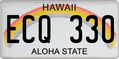 HI license plate ECQ330