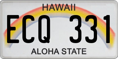 HI license plate ECQ331