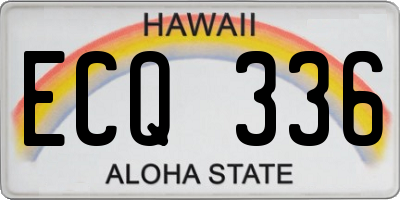 HI license plate ECQ336