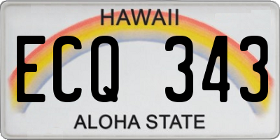 HI license plate ECQ343