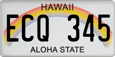 HI license plate ECQ345