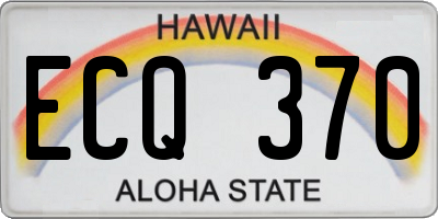 HI license plate ECQ370