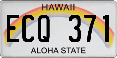 HI license plate ECQ371