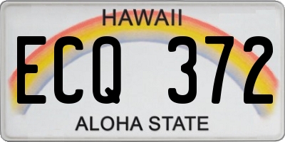 HI license plate ECQ372