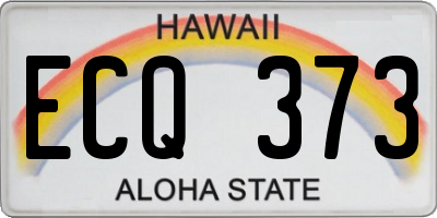 HI license plate ECQ373