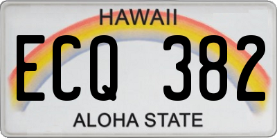 HI license plate ECQ382