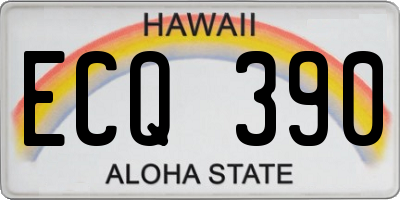 HI license plate ECQ390