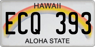 HI license plate ECQ393