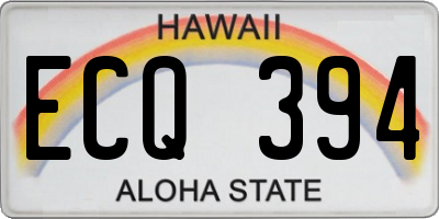 HI license plate ECQ394