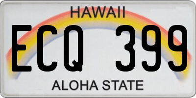 HI license plate ECQ399