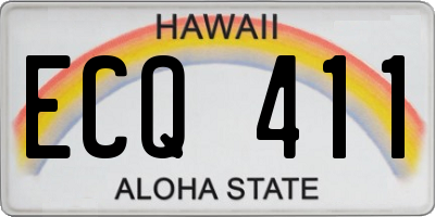 HI license plate ECQ411