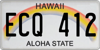 HI license plate ECQ412