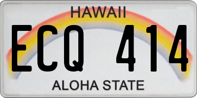 HI license plate ECQ414
