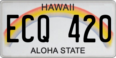 HI license plate ECQ420